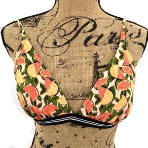 Xhilaration Target Tropical Citrus Triangle Bikini Top Small S Oranges Sporty